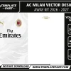 AC Milan 26-27 Away Kit vector design template in CDR AI and PDF