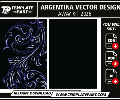 Argentina 2026 World Cup Away Kit Template