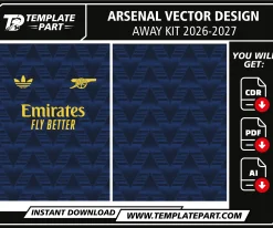 Arsenal 26-27 Away Kit Template