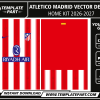Atletico Madrid 26-27 Home Kit Vector Template CDR PDF AI