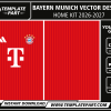 Bayern München 26-27 Home Kit vector template inspired by the FC Bayern München 2026-27 home football jersey with red tonal pinstripes