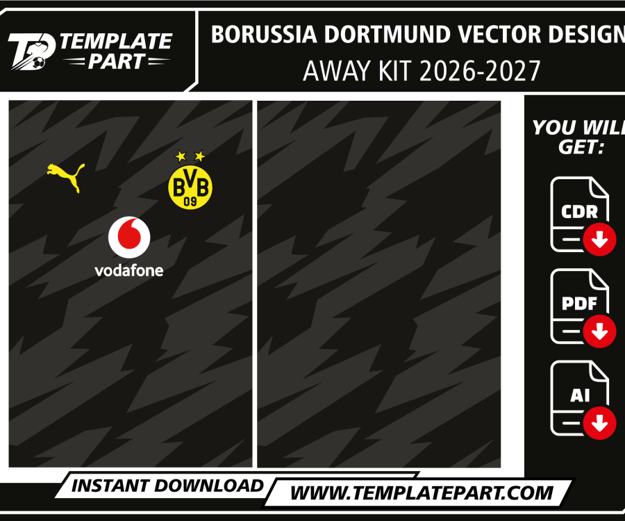 Dortmund 26-27 Away Kit Vector Design