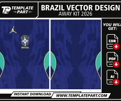 Brazil 2026 World Cup Away Kit Template