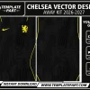 Chelsea 26-27 Away Kit Template editable football jersey vector design