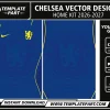 Chelsea 26-27 Home Kit Template editable football jersey vector design