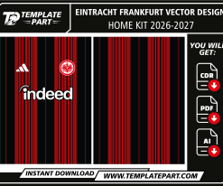 Eintracht Frankfurt 26-27 Home Kit vector design template in CDR AI and PDF