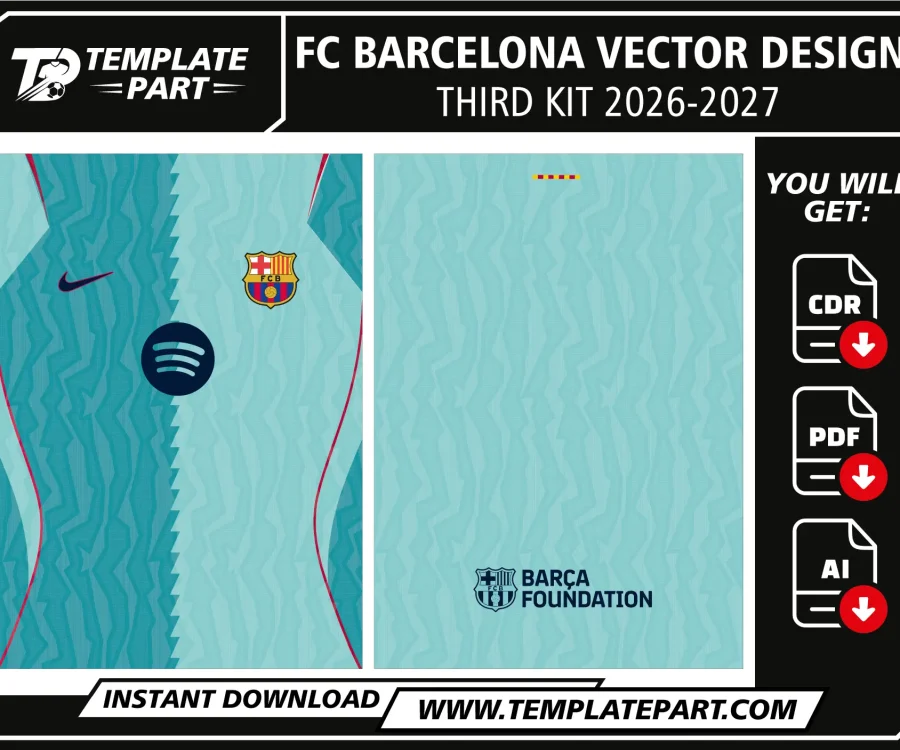 FC Barcelona 26-27 Third Kit Vector Design