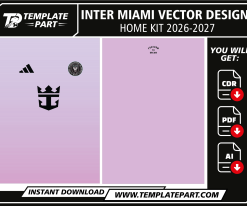 Inter Miami 2027 Home Kit Template editable football jersey vector