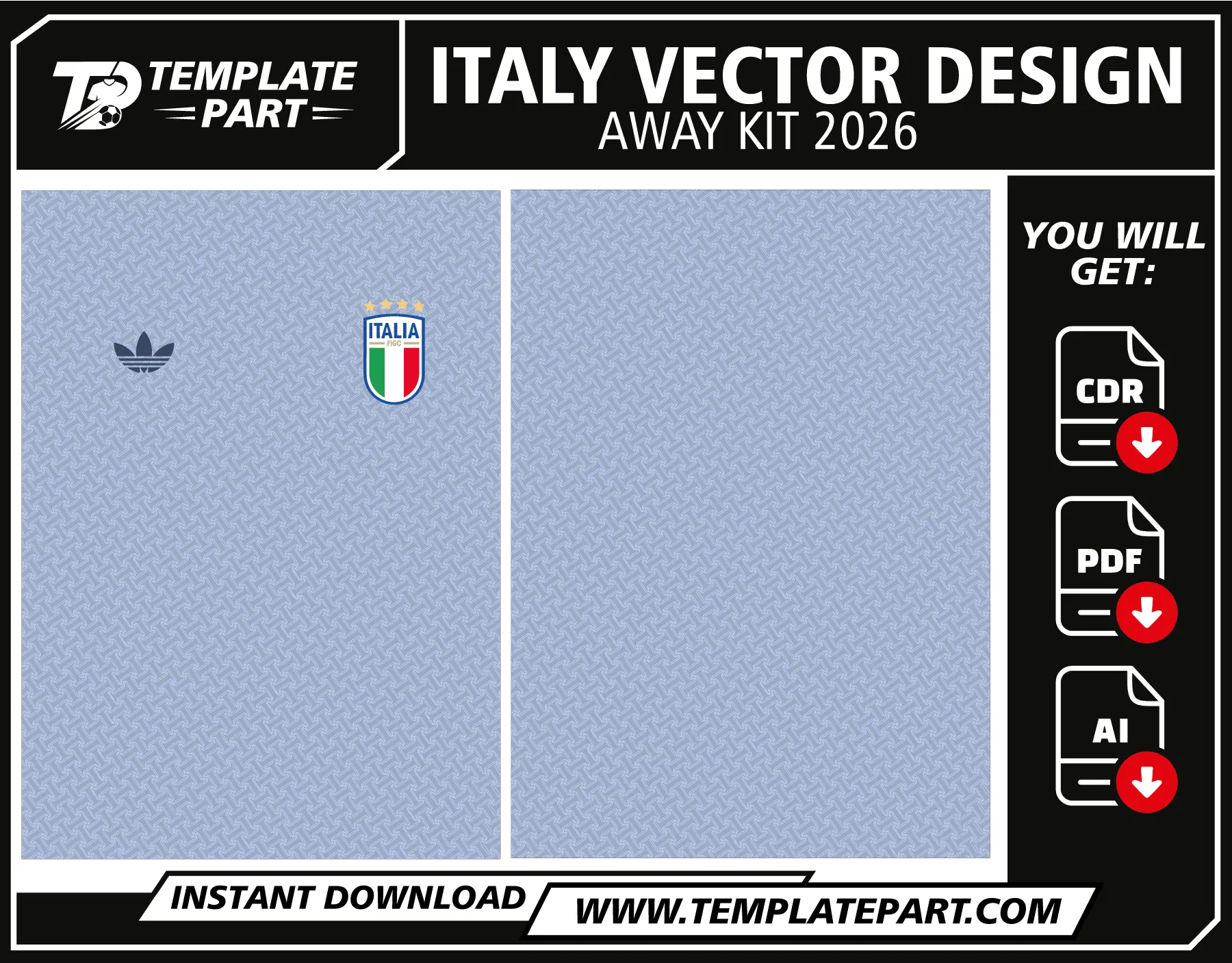Italy 2026 Away Kit Vector Design