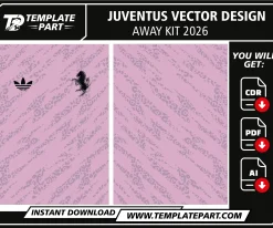 Juventus 26-27 Away Kit vector design template in CDR AI and PDF