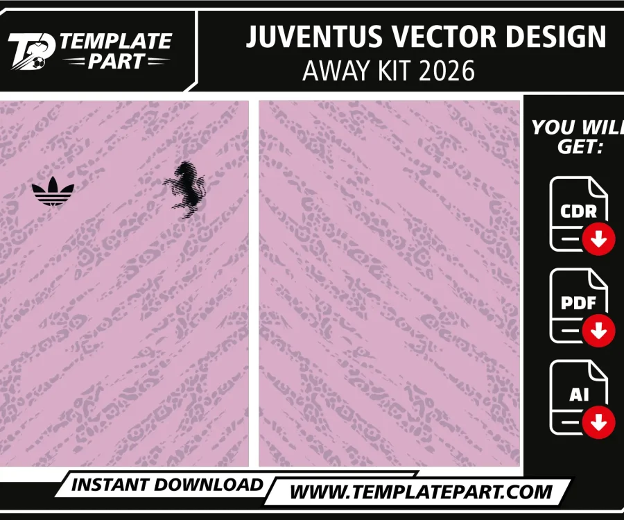 Juventus 26-27 Away Kit vector design template in CDR AI and PDF