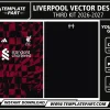 Liverpool 26-27 Third Kit Vector Template for football jersey sublimation in CDR AI and PDF format
