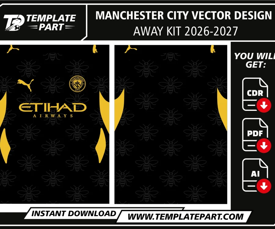 Manchester City 26-27 Away Kit Vector Design