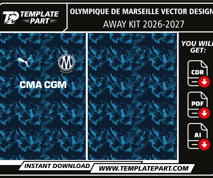 Marseille 26-27 Away Kit Vector Design