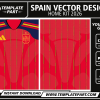 Spain 2026 World Cup Home Kit Template editable football jersey vector design