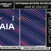Tottenham 26-27 Away Kit Template editable football jersey vector design