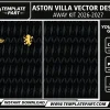 Aston Villa 26-27 Away Kit Template football jersey vector design for sublimation