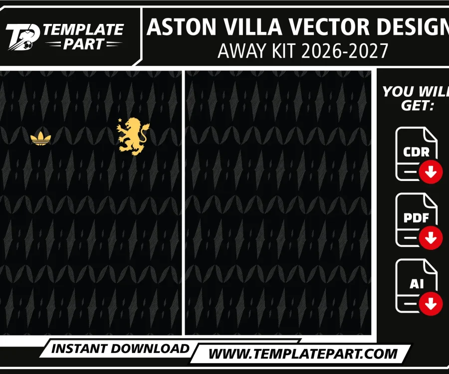 Aston Villa 26-27 Away Kit Template football jersey vector design for sublimation