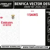 Benfica 26-27 Away Kit Template football jersey vector design for sublimation