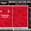 Benfica 26-27 Home Kit Template red football jersey vector design for sublimation