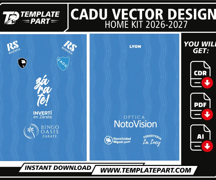 Defensores Unidos CADU 2026 Home Kit Template football jersey vector design