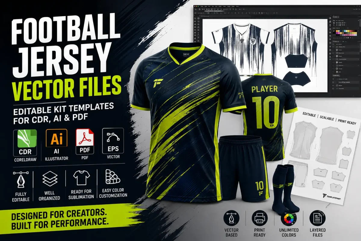 Football Jersey Vector Files Where to Find Editable Kit Templates for CDR, AI and PDF