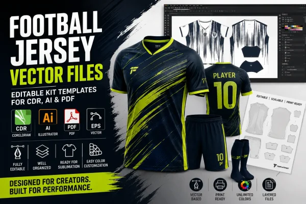 Football Jersey Vector Files Where to Find Editable Kit Templates for CDR, AI and PDF