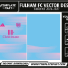 Fulham 26-27 Third Kit Template sky blue and neon pink football jersey vector