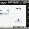 Independiente 26-27 Away Kit Template white football jersey vector design with tonal flame pattern