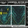 Liverpool 26-27 Concept Kit Template teal and yellow football jersey vector design