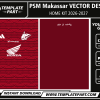 PSM Makassar 26-27 Home Kit Template maroon football jersey vector design