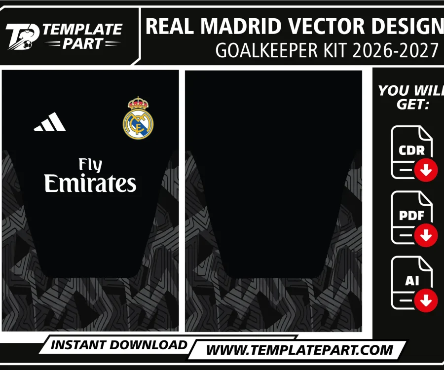Real Madrid 26-27 Goalkeeper Kit Template – Football Jersey Vector Design