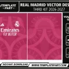 Real Madrid 26-27 Third Kit Template pink football jersey vector design for sublimation