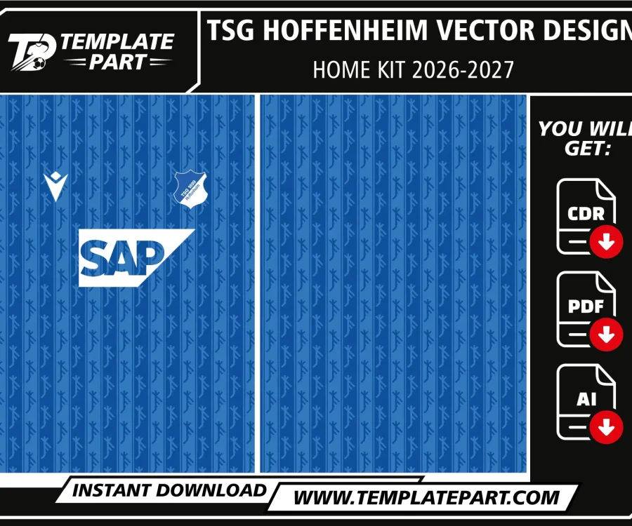 TSG Hoffenheim 26-27 Home Kit Template – Football Jersey Vector Design